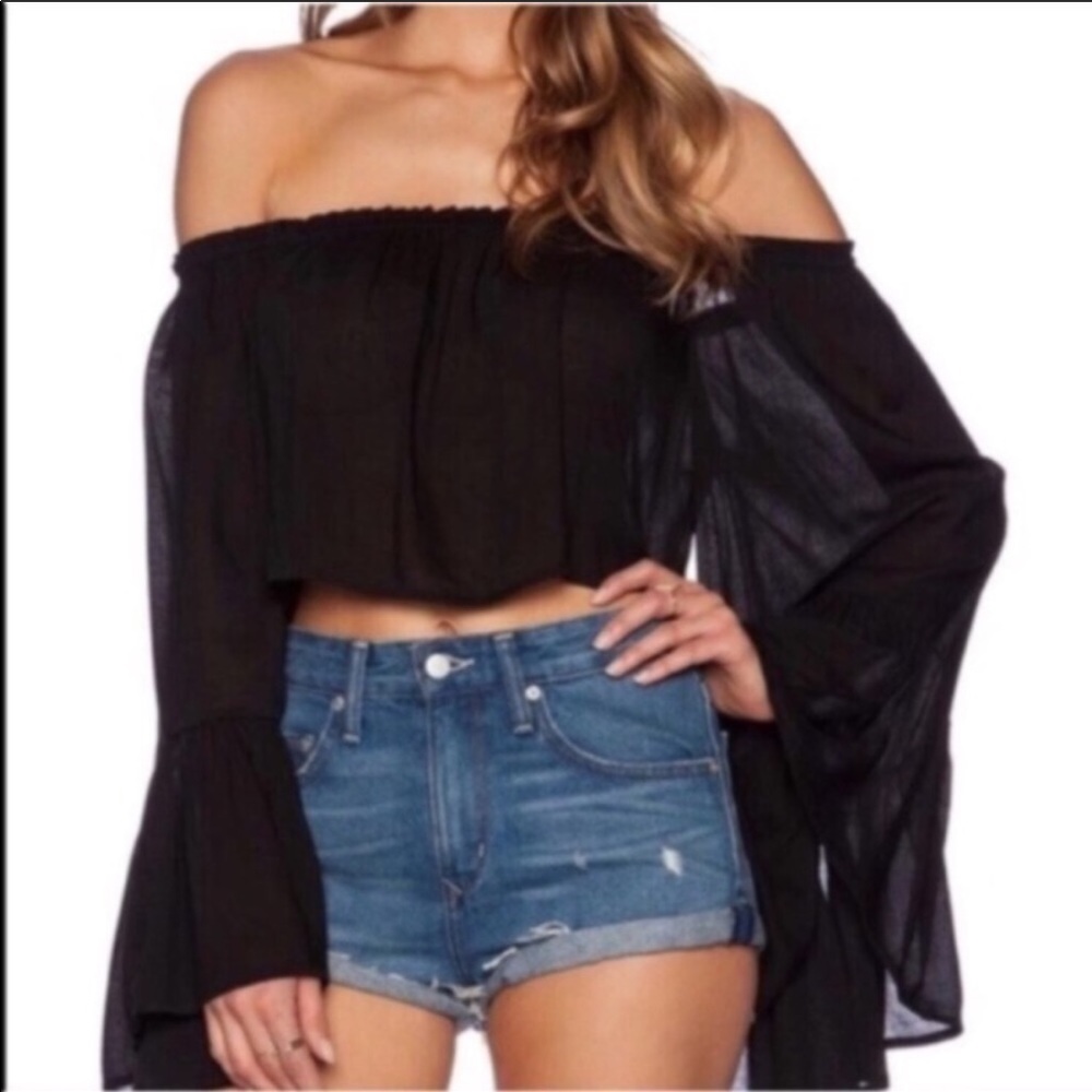 Black Boho Chic Crop Top